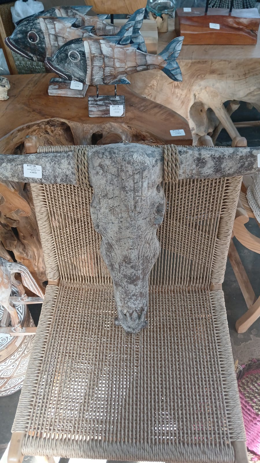 BAL131 - WOODEN BUFFALO HEAD 90X12X60