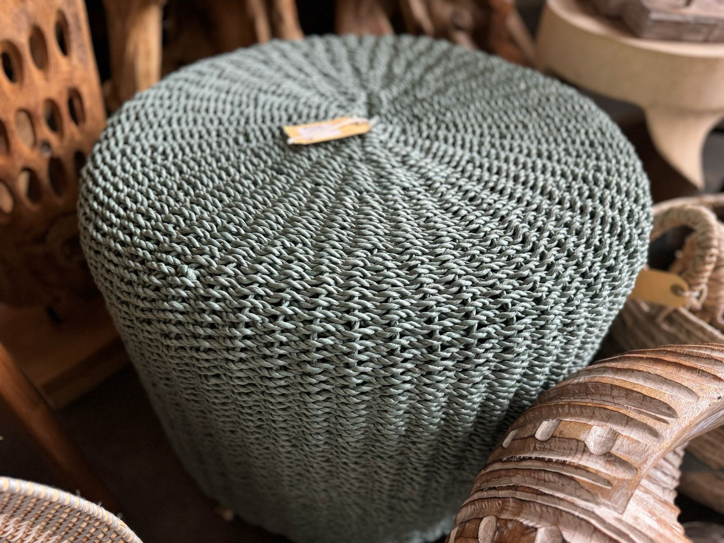 BAL140-T - WOODEN STOOL 60CM - TURQUOISE