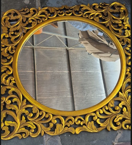 BAN072 - WOODEN TEAK MIRROR