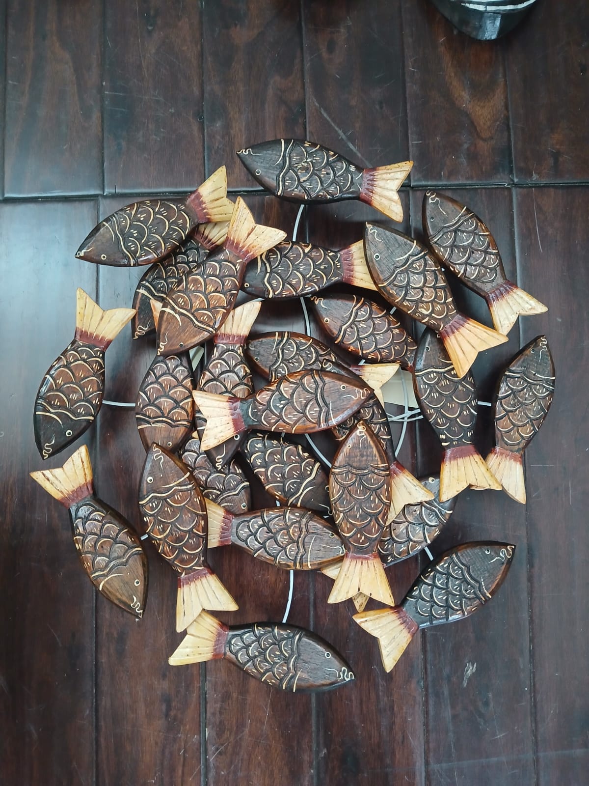 UBI010 - WOODEN ALBESIA FISH IKAN BESI WAMA ANTIK IKANNYA