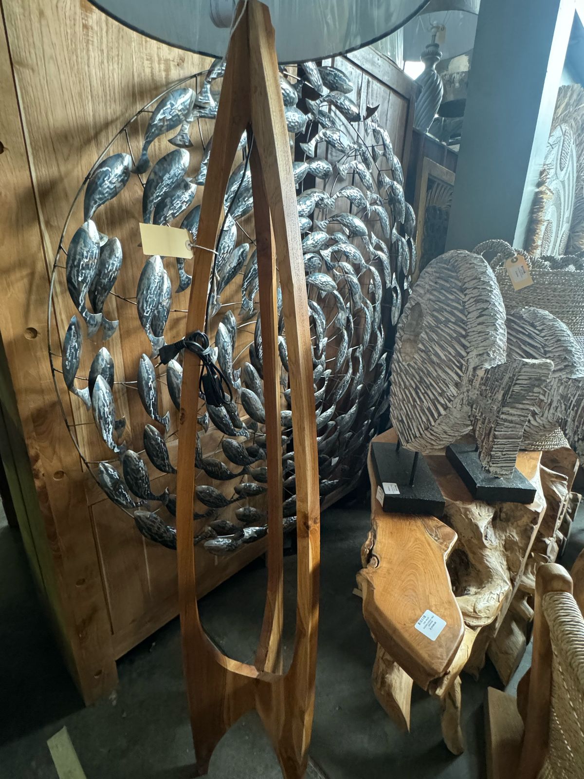 BAL042 - METAL BIG ROUND FISH WALL DECORATION  150CM