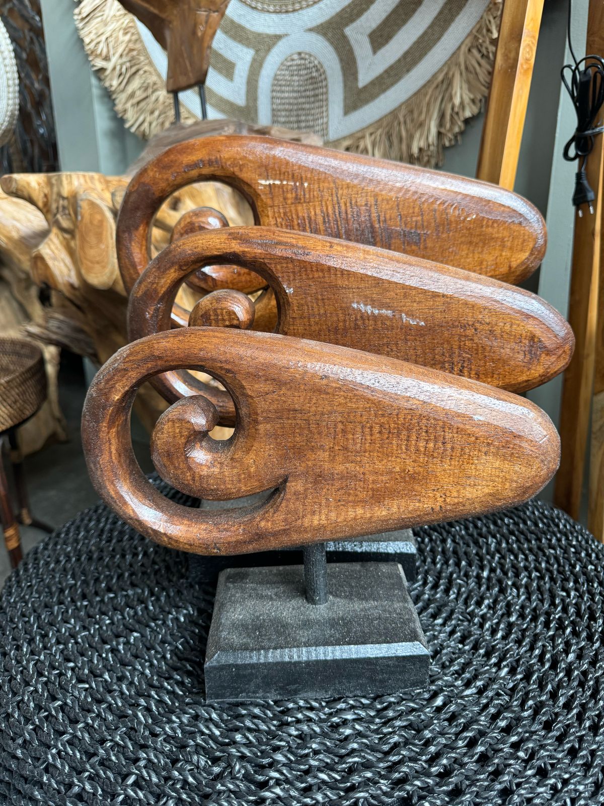 BAL073 - WOODEN DECORATION ANTIQUE SET OF 3