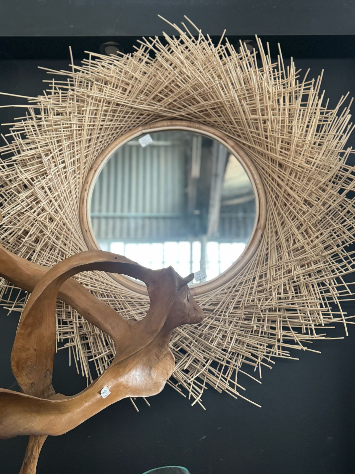 BAL113 -  RATTAN FRAME MIRROR