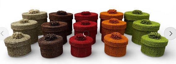 BAN029 - BEAD JEWELRY BOX SET OF 3