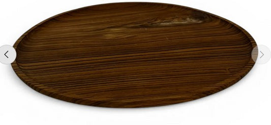 BAN033 - WOODEN TEAK PLATE 40CM