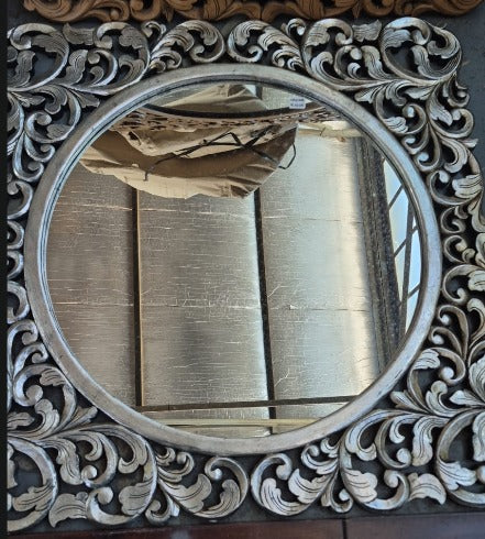 BAN072 - WOODEN TEAK MIRROR