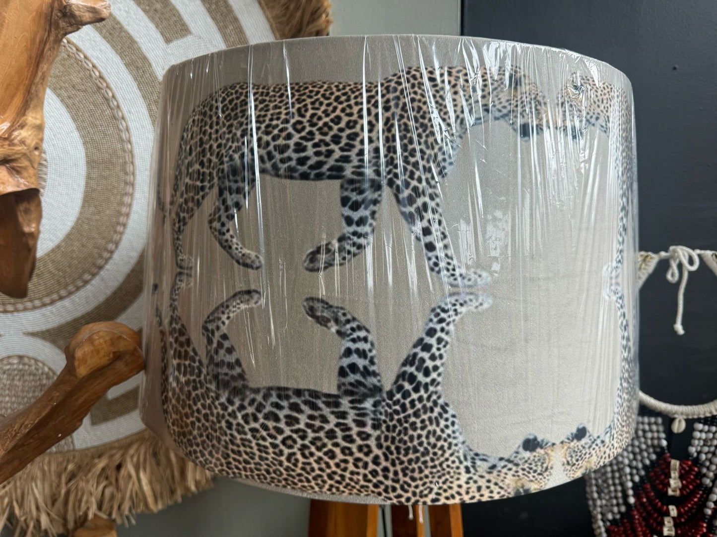SHADE008 -  NEUTRAL WALKING LEOPARD - LAMPSHADE