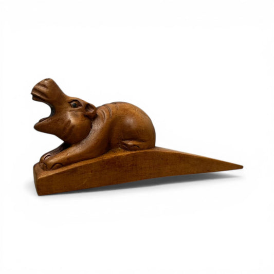 UBI047 - WOODEN WARU HIPPOPOTAMUS DOOR STOP